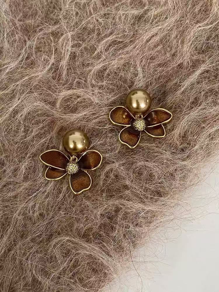 Drop Glaze Flower Earring