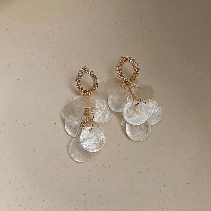 Shell Earring Fringed Drop