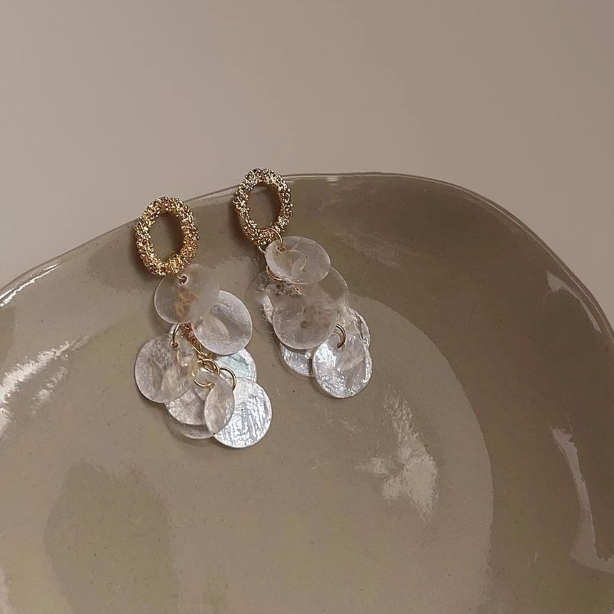 Shell Earring Fringed Drop