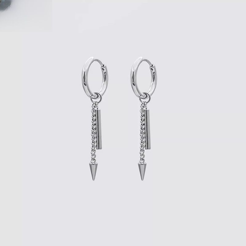 Bar Earring Drop Spike Hoop