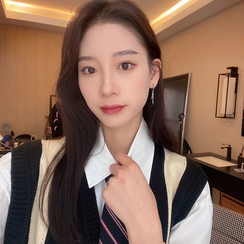 Bar Earring Drop Spike Hoop