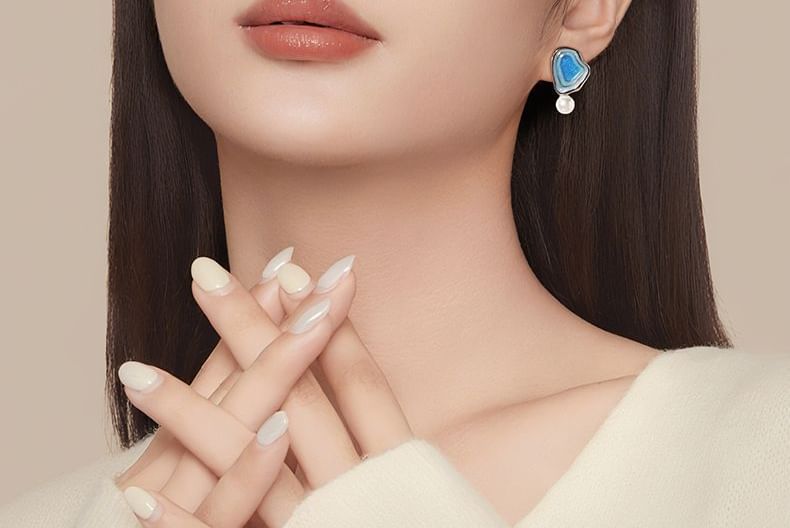 Pearl Asymmetrical Earring Faux Drop Glitter