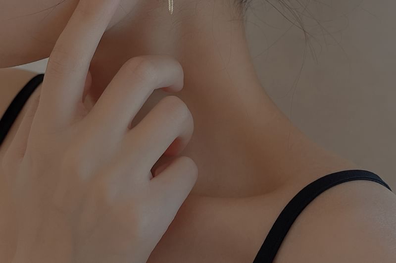 925 Hoop Earring Ear Chain + Sterling Plain Cuff Silver Set: