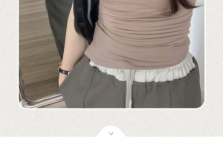 Sleeveless Neck Mock Plain Top