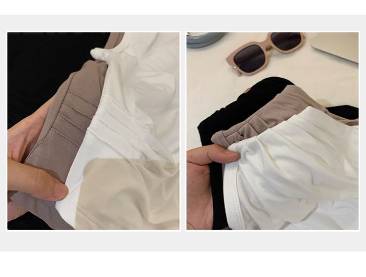 Sleeveless Neck Mock Plain Top