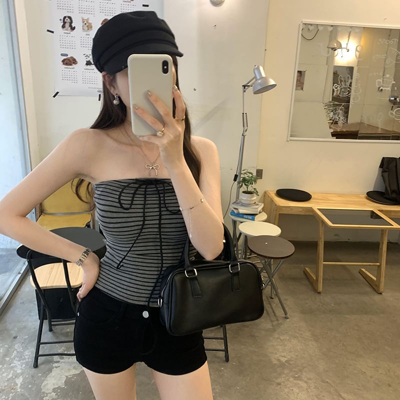 Striped Tube Crop Top