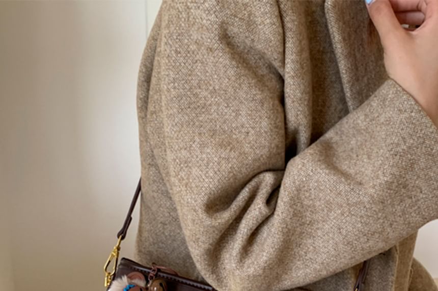 Leather Bag Piped Faux Crossbody