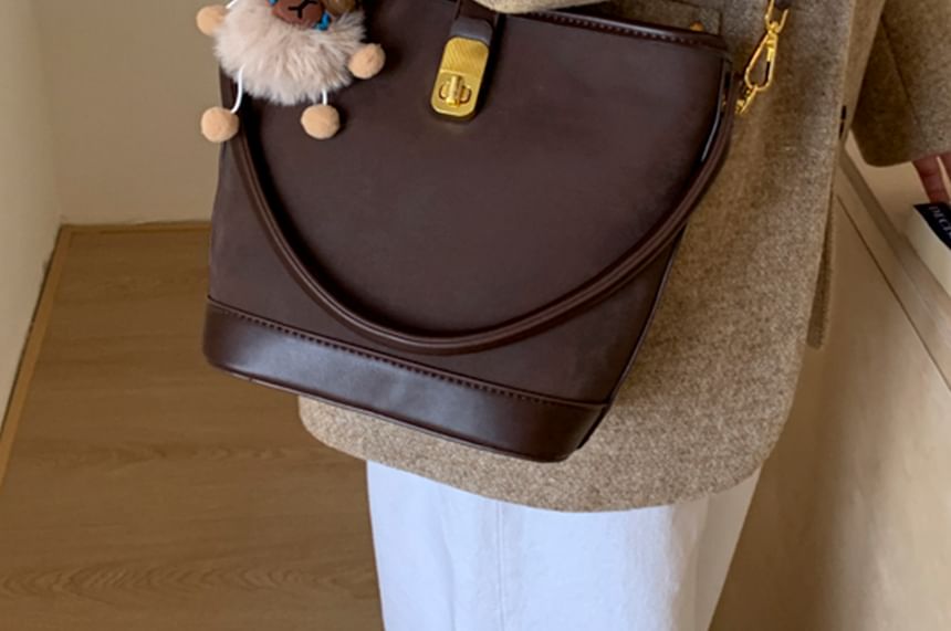 Leather Bag Piped Faux Crossbody