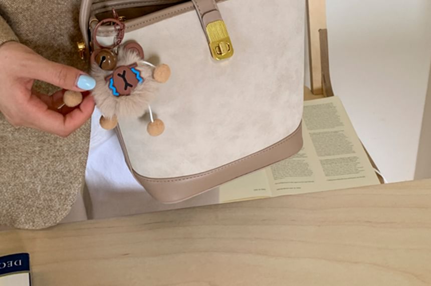 Leather Bag Piped Faux Crossbody