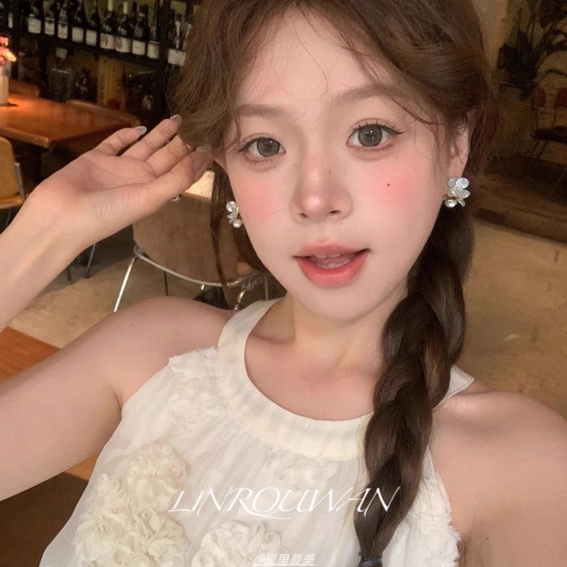 Floral Alloy Stud Earring Acrylic