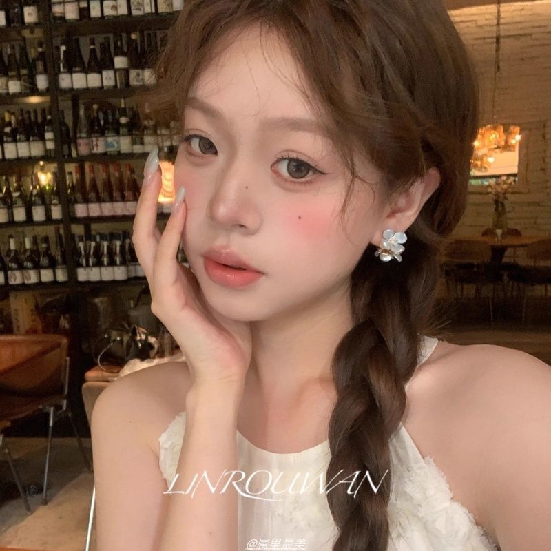 Floral Alloy Stud Earring Acrylic