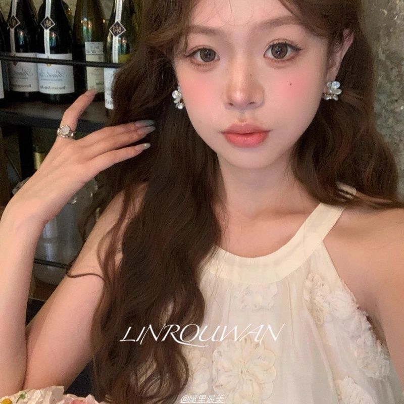 Floral Alloy Stud Earring Acrylic