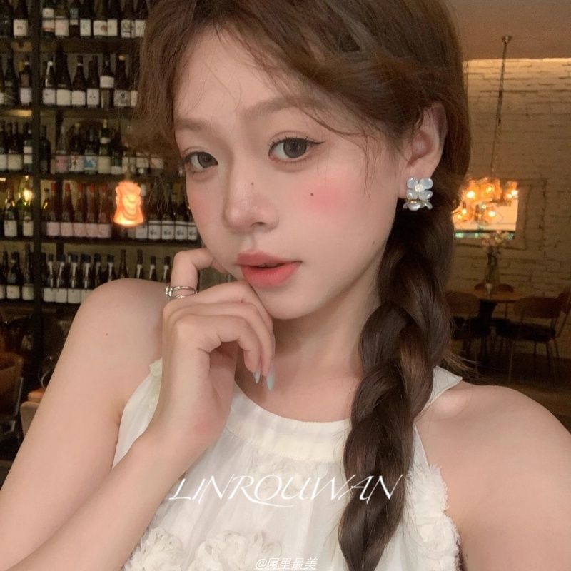 Floral Alloy Stud Earring Acrylic