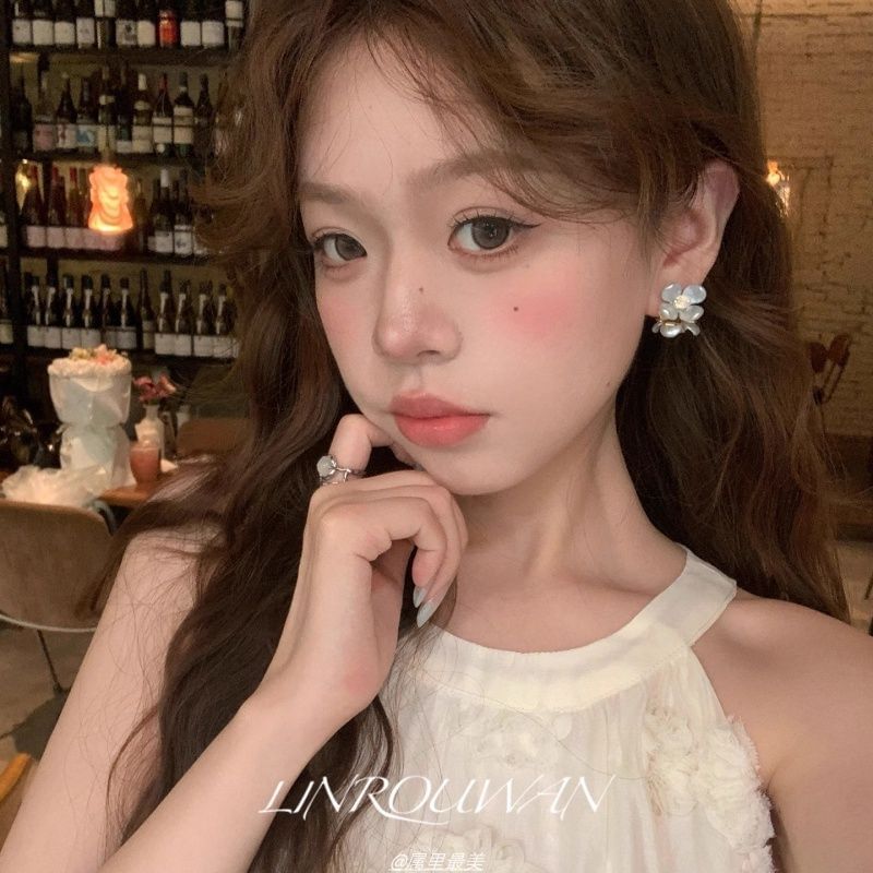 Floral Alloy Stud Earring Acrylic