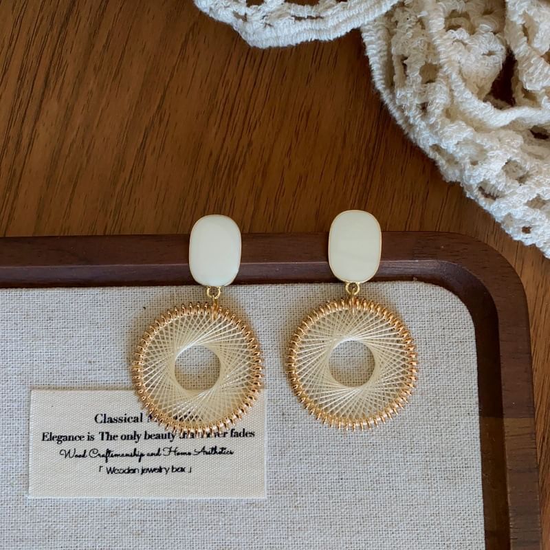 Drop Woven Alloy Earring Disc