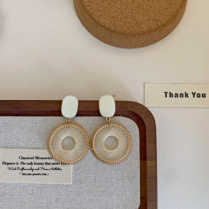 Drop Woven Alloy Earring Disc