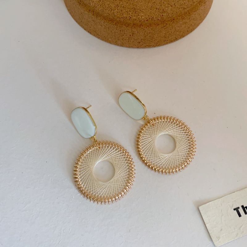 Drop Woven Alloy Earring Disc