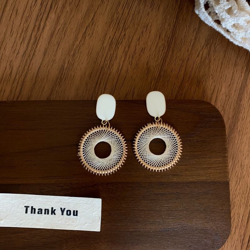 Drop Woven Alloy Earring Disc