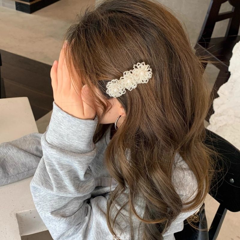 Pearl Clip Alloy Faux Hair Floral Crystal