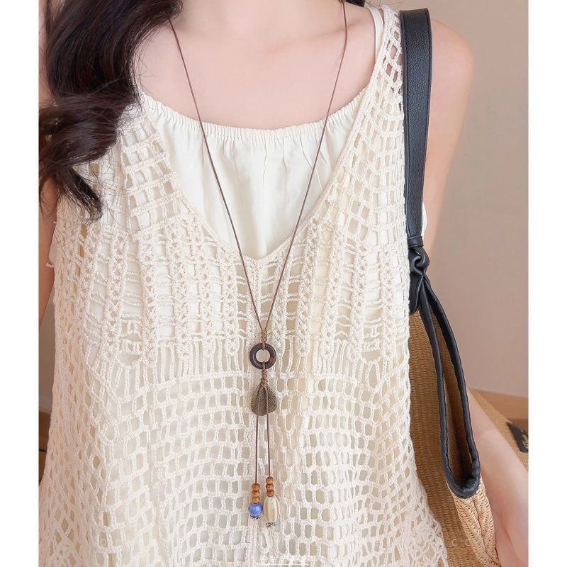 Necklace Cord Pendant Leaf Hoop