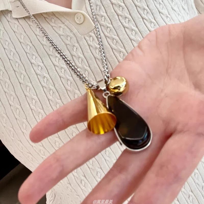 Chain Necklace Resin Cuban Pendant Droplet