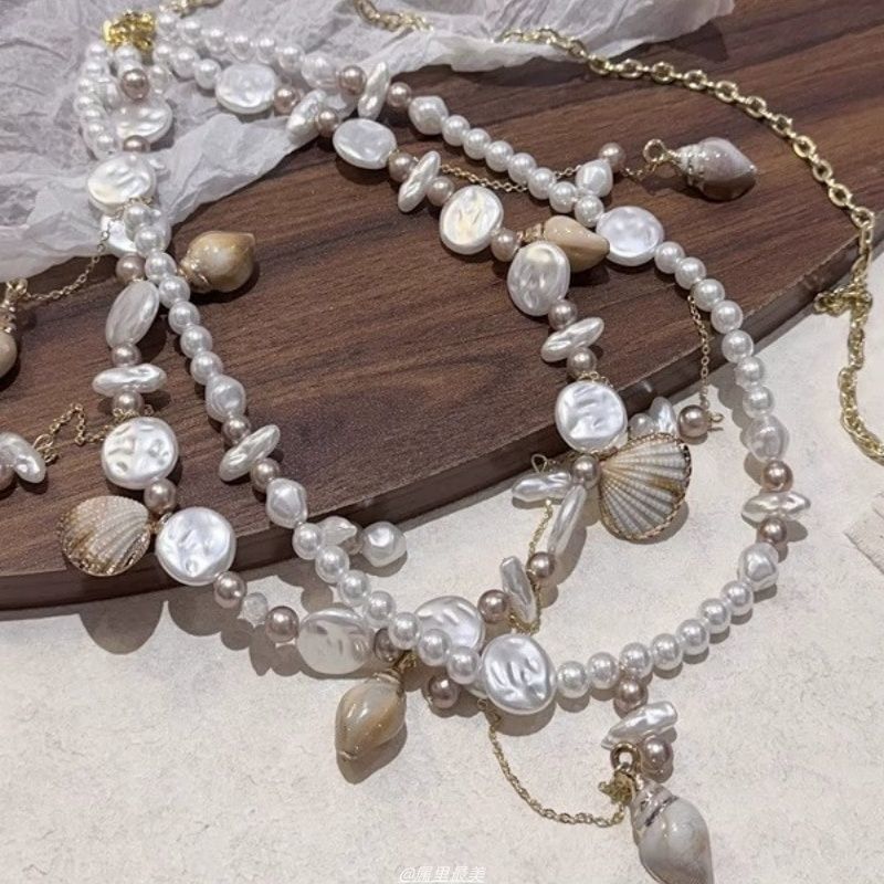 Faux Shell Alloy Pearl Waist Chain Disc