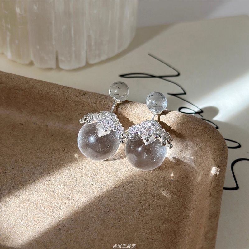 Faux Crown Bead Crystal Jacket Ear