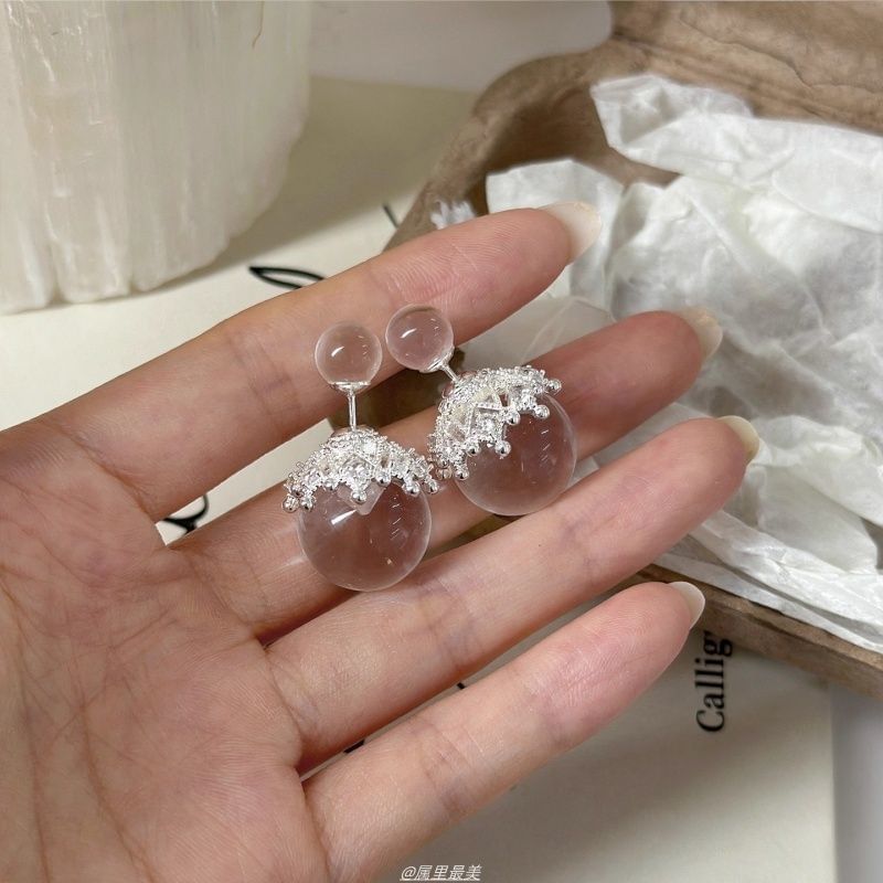 Faux Crown Bead Crystal Jacket Ear