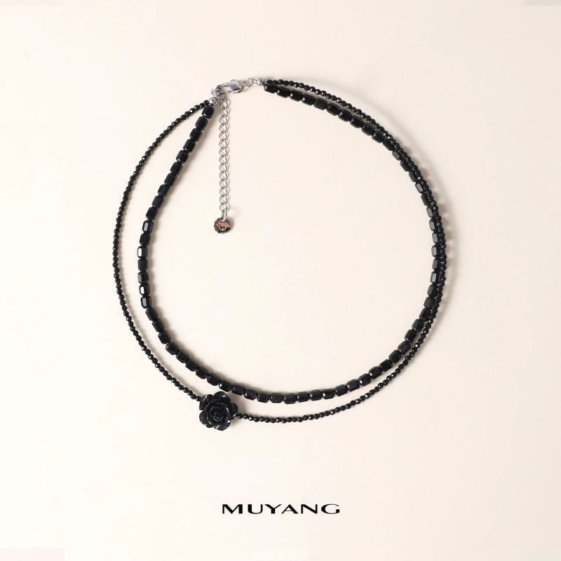 Faux Choker Bead Gemstone Layered