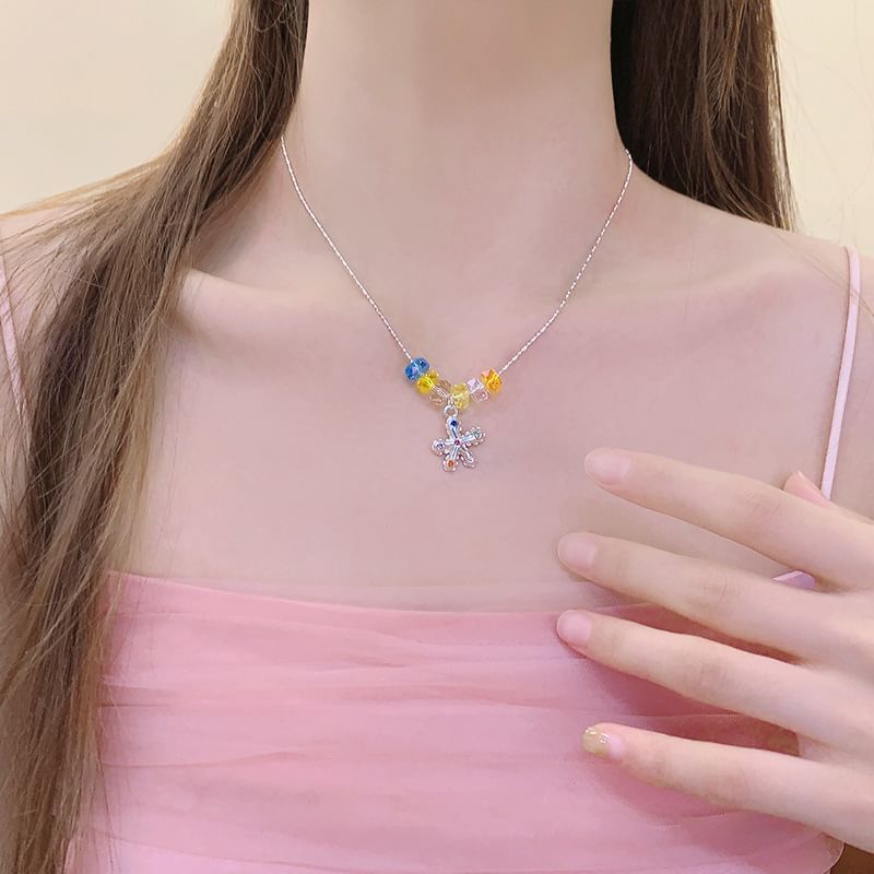 Pendant Crystal Faux Alloy Choker Star