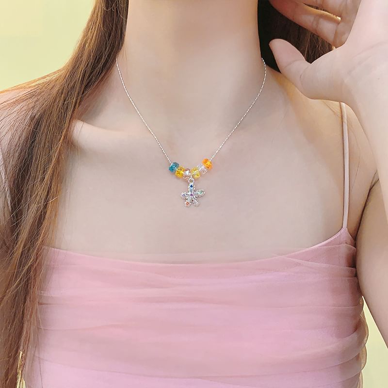 Pendant Crystal Faux Alloy Choker Star