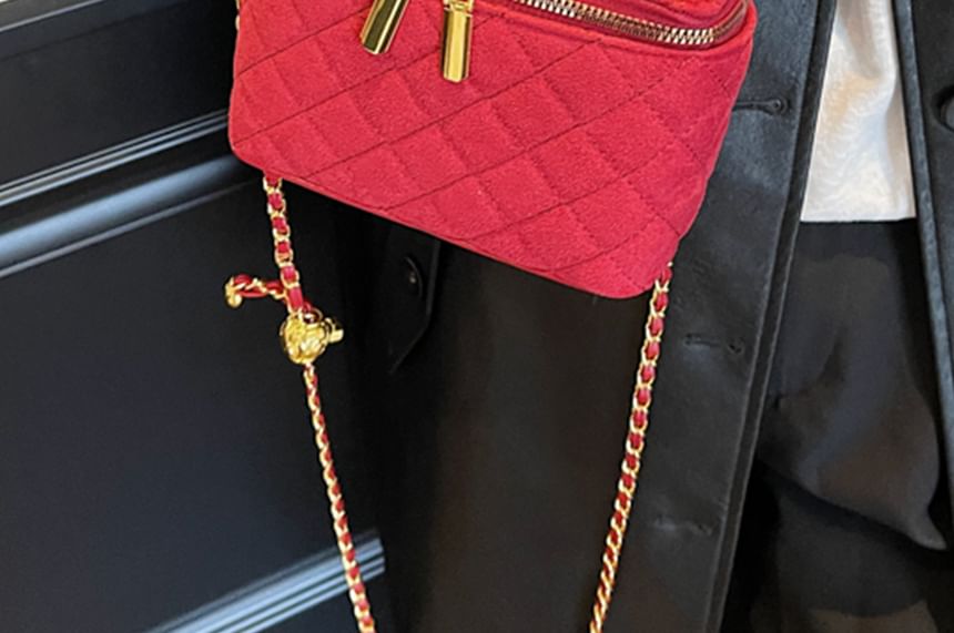 Bag Leather Chain Quilted Strap Crossbody Faux