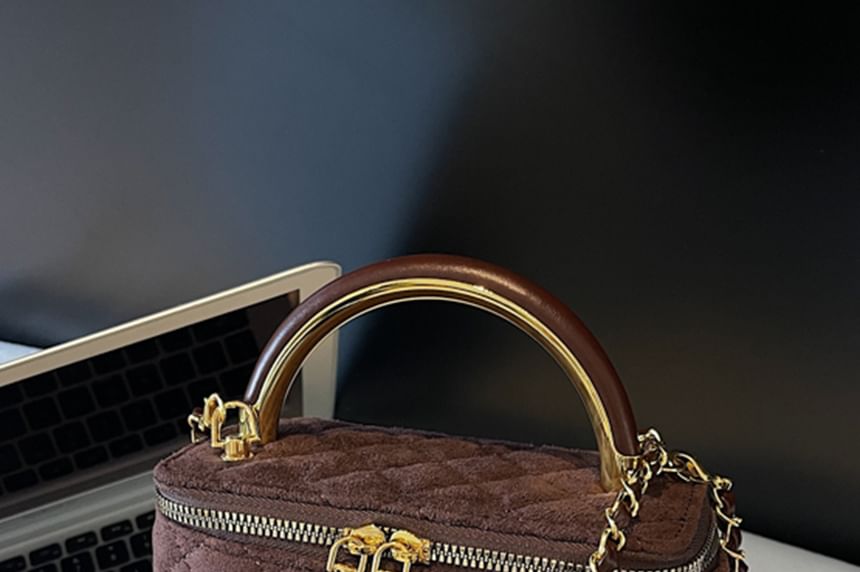 Bag Leather Chain Quilted Strap Crossbody Faux