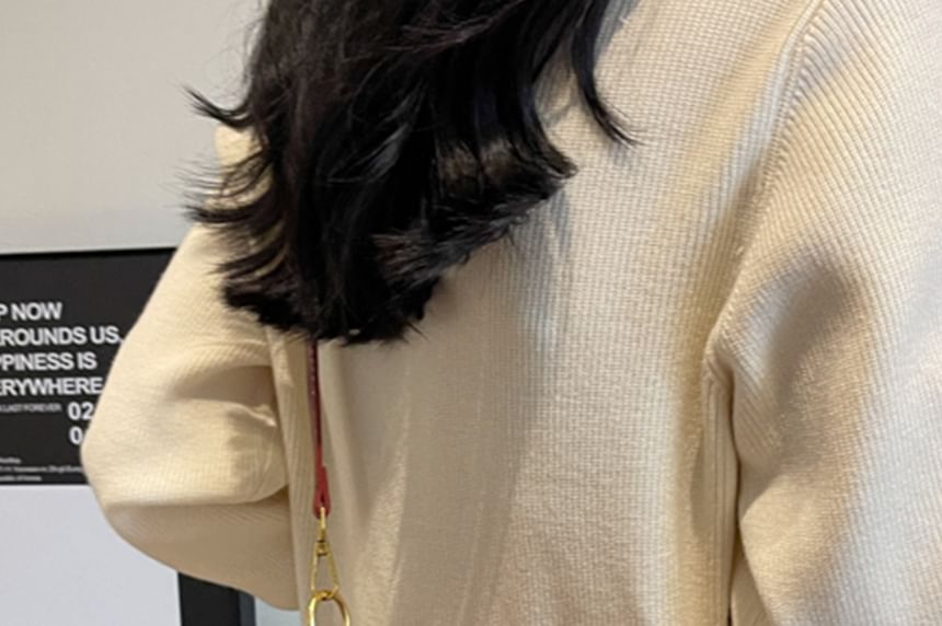 Buckled Crossbody Leather Faux Bag Flap