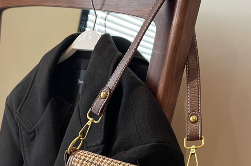 Buckled Crossbody Leather Faux Bag Flap