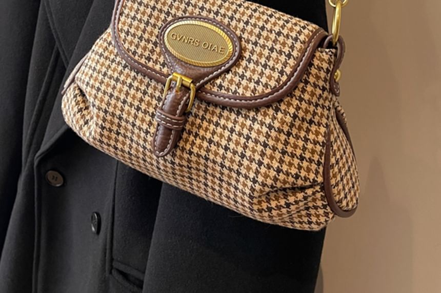 Buckled Crossbody Leather Faux Bag Flap