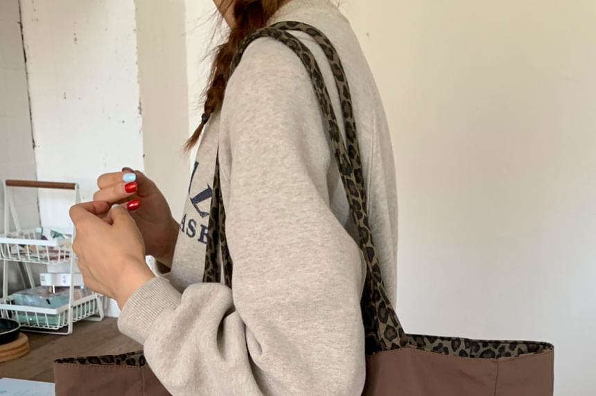 Tote Bag Leopard Panel Print