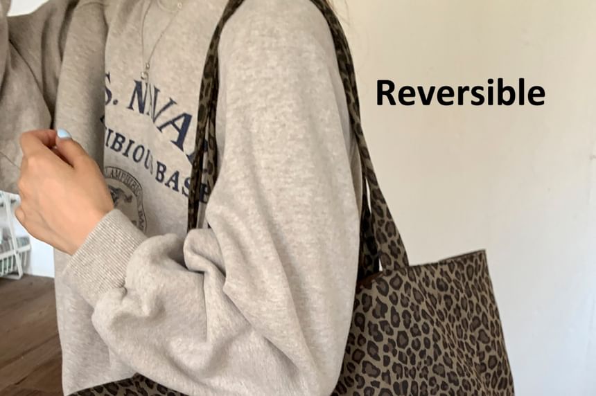 Tote Bag Leopard Panel Print