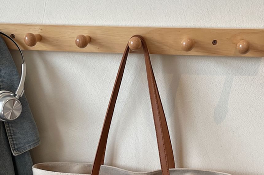 Canvas Lettering Striped Embroidered Tote Bag