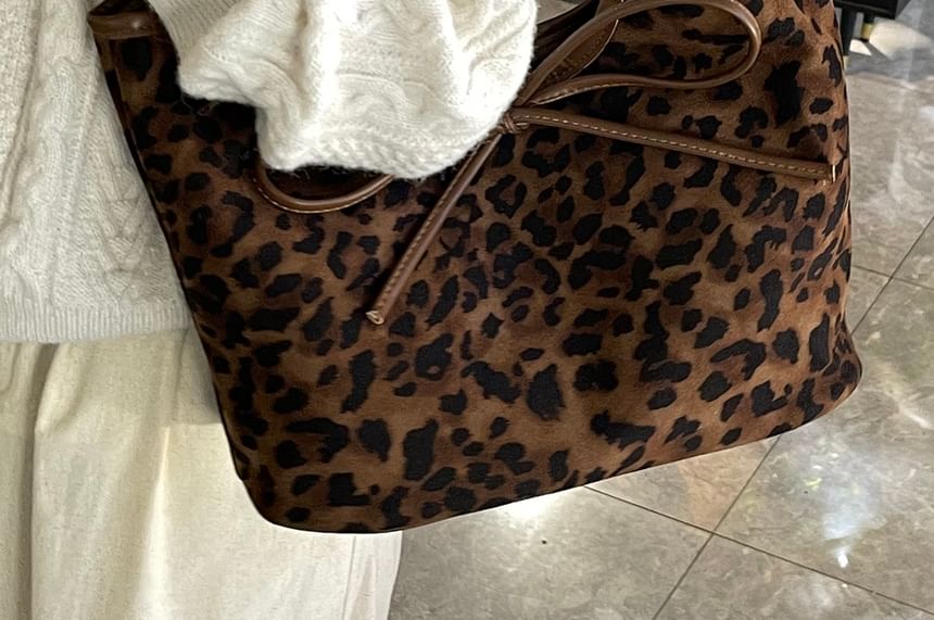 Bag Bow Leopard Print Tote