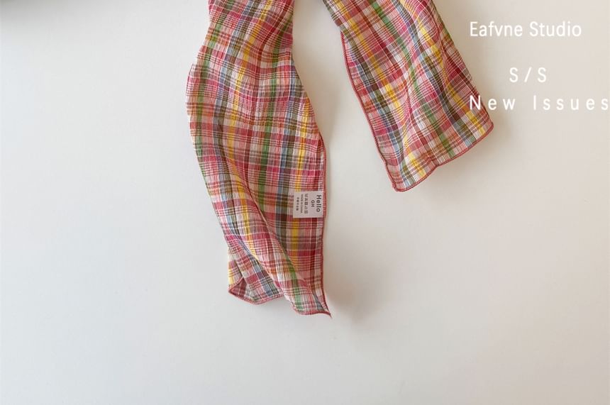 / Plaid Scarf Headkerchief