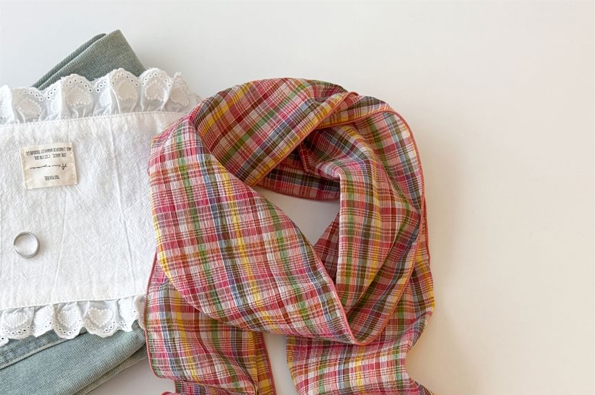 / Plaid Scarf Headkerchief