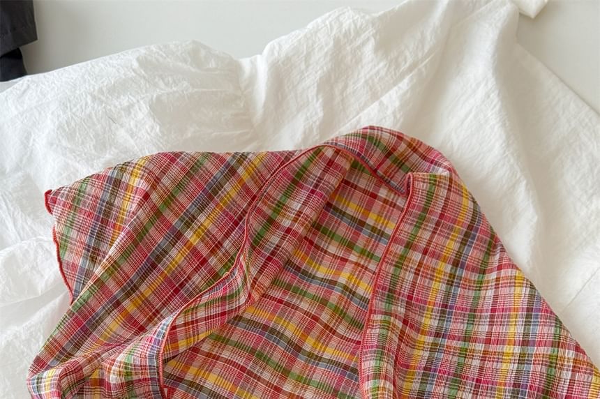 / Plaid Scarf Headkerchief