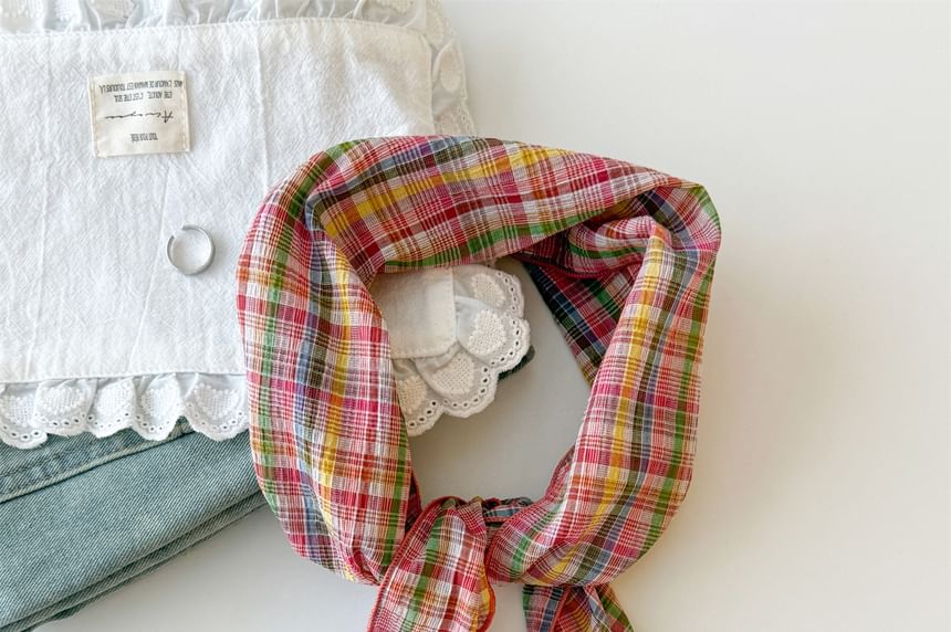 / Plaid Scarf Headkerchief