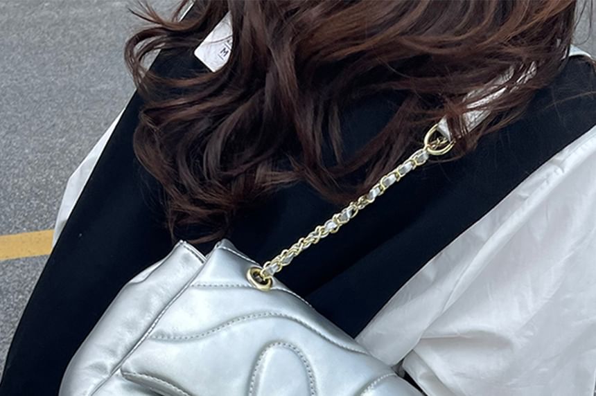 Quilted Flap Bag Crossbody Plain Faux Leather