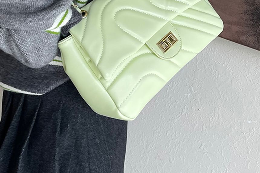 Quilted Flap Bag Crossbody Plain Faux Leather