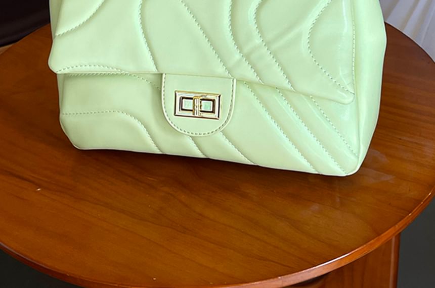 Quilted Flap Bag Crossbody Plain Faux Leather