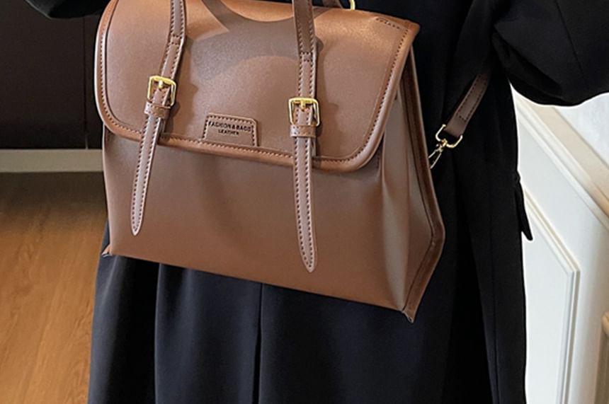 Flap Faux Backpack Leather