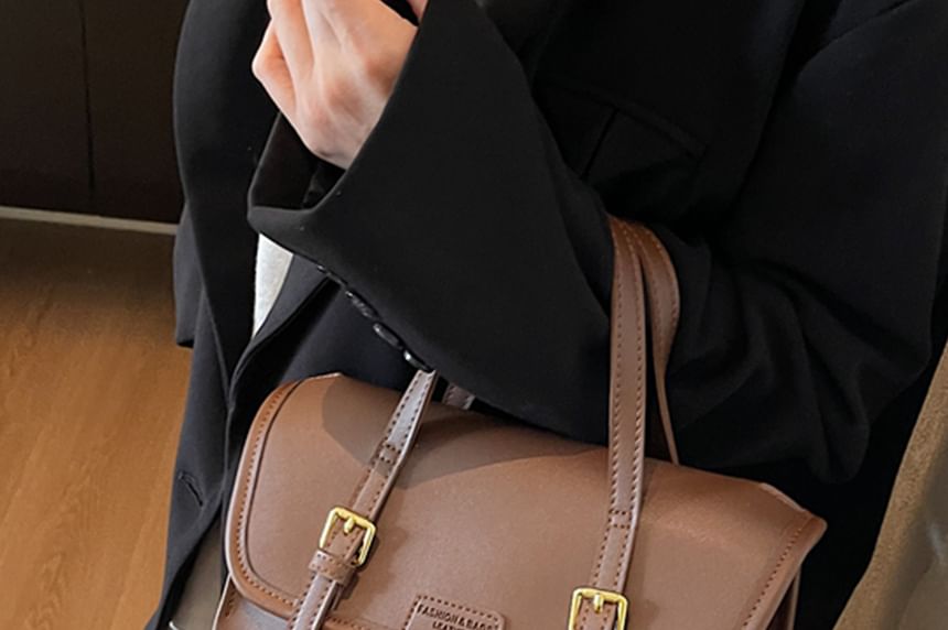 Flap Faux Backpack Leather