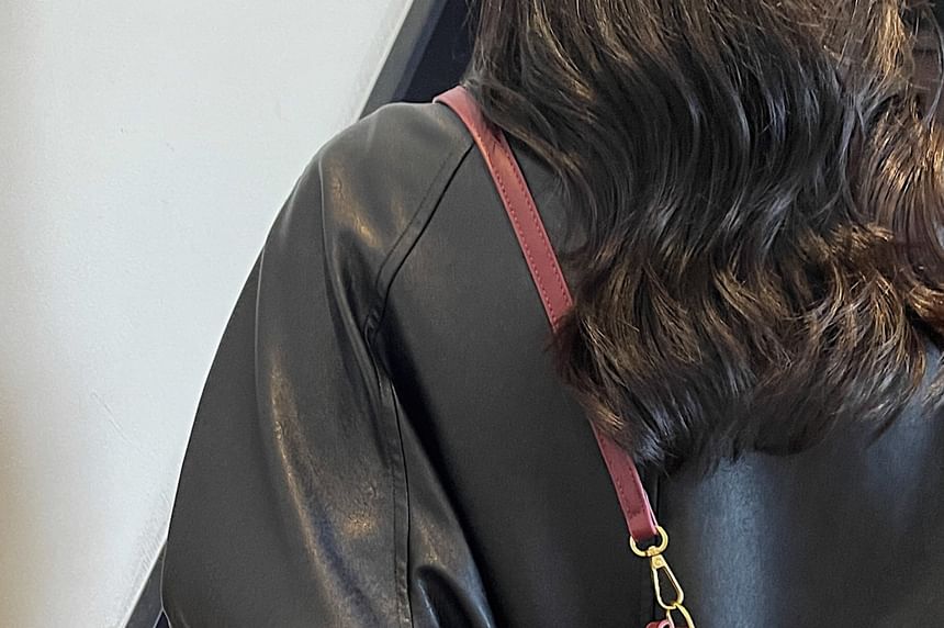 With Fringe Plain Crossbody Pouch Bag Faux Suede